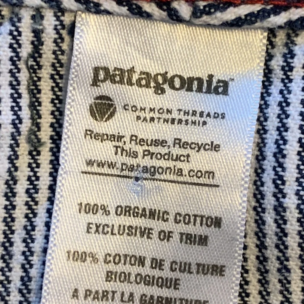 Patagonia Railroad Stripe Organic Cotton Button Down Front Skirt